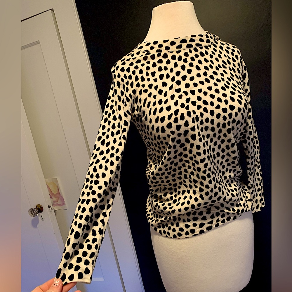 J.Crew merino wool animal spot top